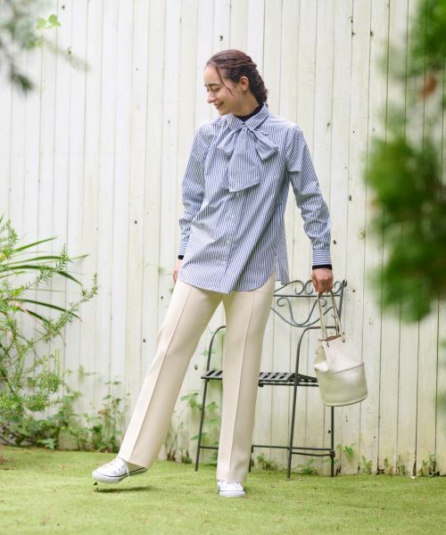 CARA O CRUZ / キャラ・オ・クルス シャツ・ブラウス | 洗える タイ付きストライプシャツ【CoC by CARA O CRUZ】 | 詳細13
