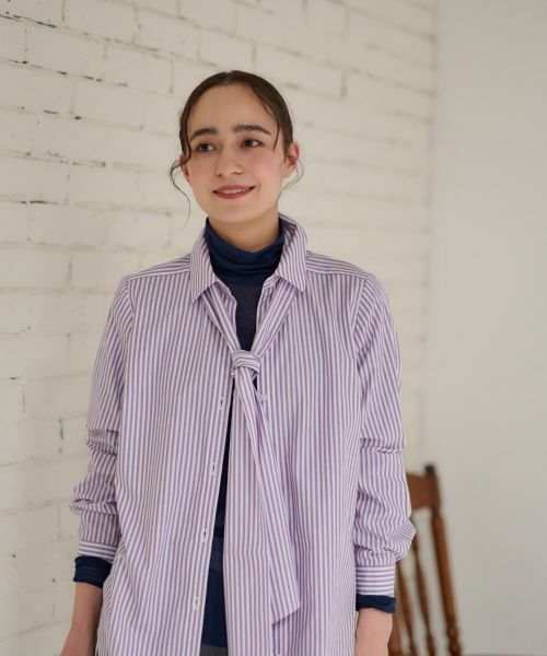 CARA O CRUZ / キャラ・オ・クルス シャツ・ブラウス | 洗える タイ付きストライプシャツ【CoC by CARA O CRUZ】 | 詳細16