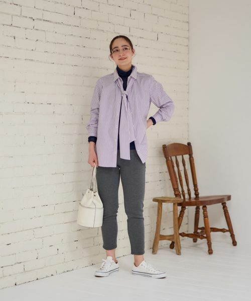 CARA O CRUZ / キャラ・オ・クルス シャツ・ブラウス | 洗える タイ付きストライプシャツ【CoC by CARA O CRUZ】 | 詳細19