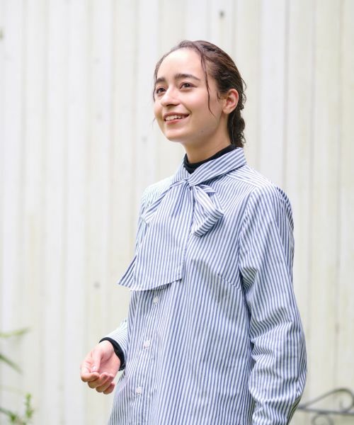 CARA O CRUZ / キャラ・オ・クルス シャツ・ブラウス | 洗える タイ付きストライプシャツ【CoC by CARA O CRUZ】 | 詳細6