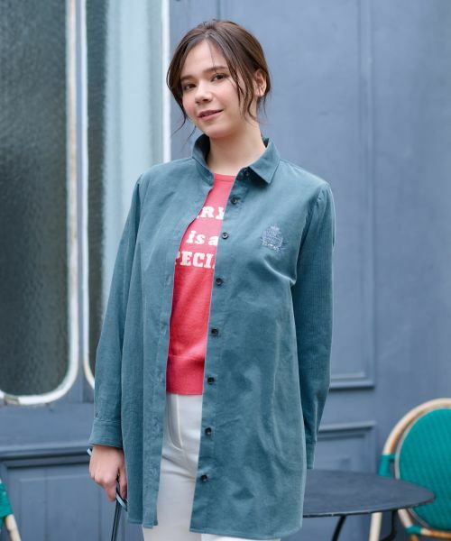 CARA O CRUZ / キャラ・オ・クルス シャツ・ブラウス | 洗えるコーデュロイのチュニックシャツ | 詳細1