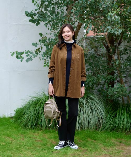 CARA O CRUZ / キャラ・オ・クルス シャツ・ブラウス | 洗えるコーデュロイのチュニックシャツ | 詳細12