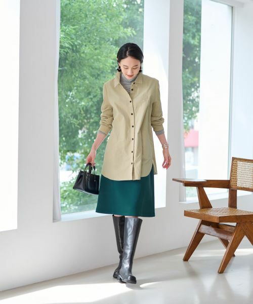 CARA O CRUZ / キャラ・オ・クルス シャツ・ブラウス | 洗えるコーデュロイのチュニックシャツ | 詳細26