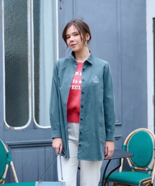 CARA O CRUZ / キャラ・オ・クルス シャツ・ブラウス | 洗えるコーデュロイのチュニックシャツ | 詳細3