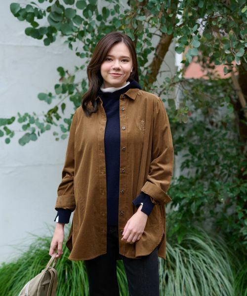 CARA O CRUZ / キャラ・オ・クルス シャツ・ブラウス | 洗えるコーデュロイのチュニックシャツ | 詳細8