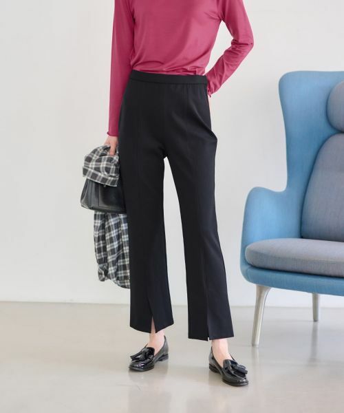 CARA O CRUZ / キャラ・オ・クルス その他パンツ | 洗える前裾スリットパンツ【CoC by CARA O CRUZ】 | 詳細11