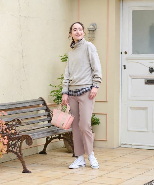 CARA O CRUZ / キャラ・オ・クルス その他パンツ | 【あったか】洗える 裏起毛後ろウエスト伸縮クロップドパンツ【CoC by CARA O CRUZ】 | 詳細2