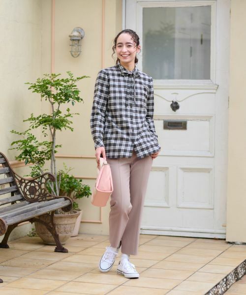 CARA O CRUZ / キャラ・オ・クルス その他パンツ | 【あったか】洗える 裏起毛後ろウエスト伸縮クロップドパンツ【CoC by CARA O CRUZ】 | 詳細3