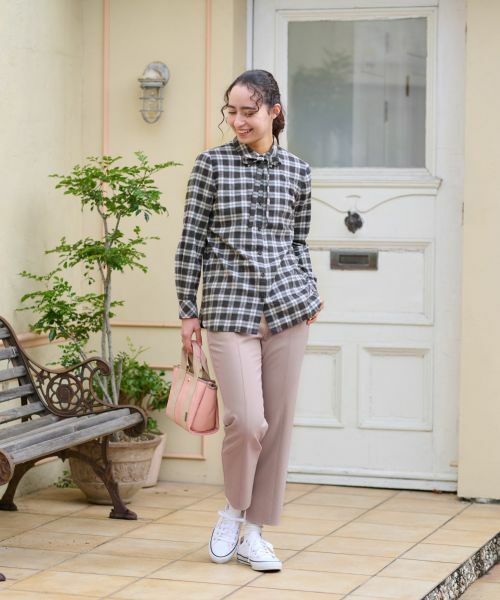 CARA O CRUZ / キャラ・オ・クルス その他パンツ | 【あったか】洗える 裏起毛後ろウエスト伸縮クロップドパンツ【CoC by CARA O CRUZ】 | 詳細4