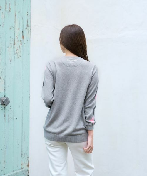 CARA O CRUZ / キャラ・オ・クルス ニット・セーター | 洗える 袖アーガイルのチュニックニット【CoC by CARA O CRUZ】 | 詳細5