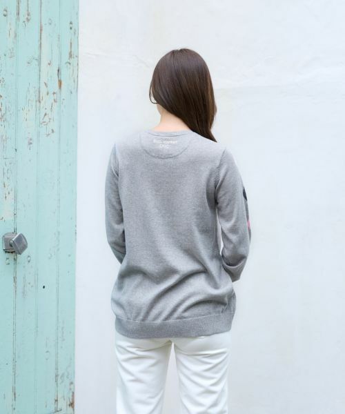 CARA O CRUZ / キャラ・オ・クルス ニット・セーター | 洗える 袖アーガイルのチュニックニット【CoC by CARA O CRUZ】 | 詳細8