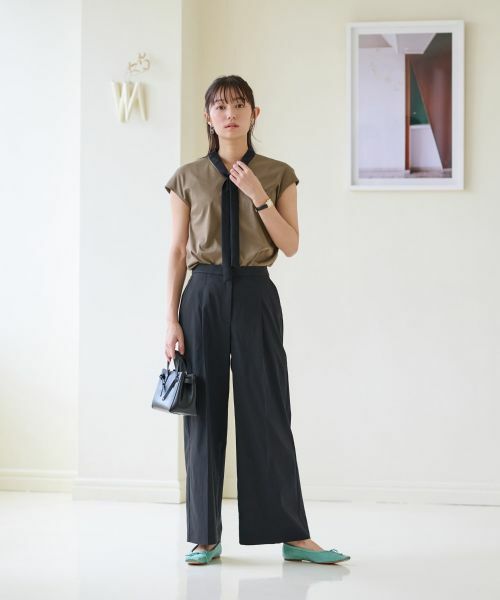 CARA O CRUZ / キャラ・オ・クルス カットソー | 洗える バイカラーボウタイフレンチスリーブトップス | 詳細13