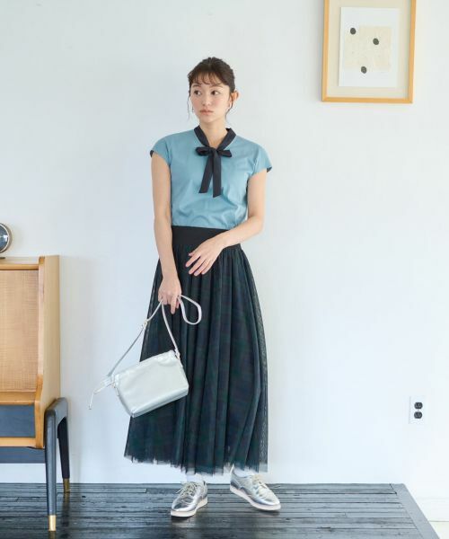 CARA O CRUZ / キャラ・オ・クルス カットソー | 洗える バイカラーボウタイフレンチスリーブトップス | 詳細6