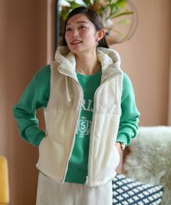 CARA O CRUZ / キャラ・オ・クルス テーラードジャケット | シープと中わたの異素材MIXベスト【LISA　CONTE】【あったか】