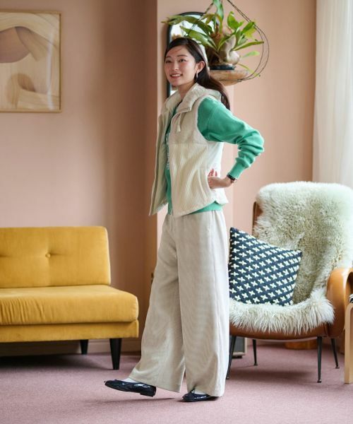 CARA O CRUZ / キャラ・オ・クルス テーラードジャケット | シープと中わたの異素材MIXベスト【LISA　CONTE】【あったか】 | 詳細10