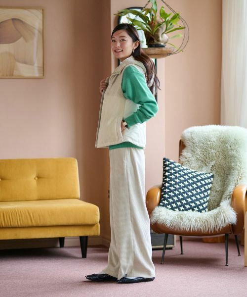 CARA O CRUZ / キャラ・オ・クルス テーラードジャケット | シープと中わたの異素材MIXベスト【LISA　CONTE】【あったか】 | 詳細11