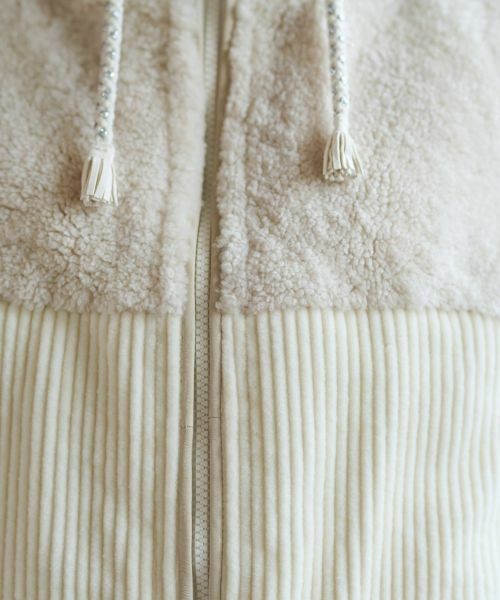 CARA O CRUZ / キャラ・オ・クルス テーラードジャケット | シープと中わたの異素材MIXベスト【LISA　CONTE】【あったか】 | 詳細15