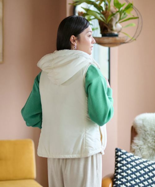 CARA O CRUZ / キャラ・オ・クルス テーラードジャケット | シープと中わたの異素材MIXベスト【LISA　CONTE】【あったか】 | 詳細6