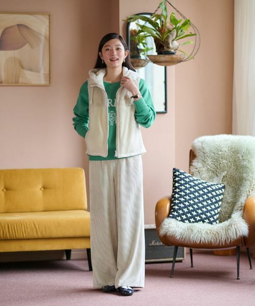 CARA O CRUZ / キャラ・オ・クルス テーラードジャケット | シープと中わたの異素材MIXベスト【LISA　CONTE】【あったか】 | 詳細7