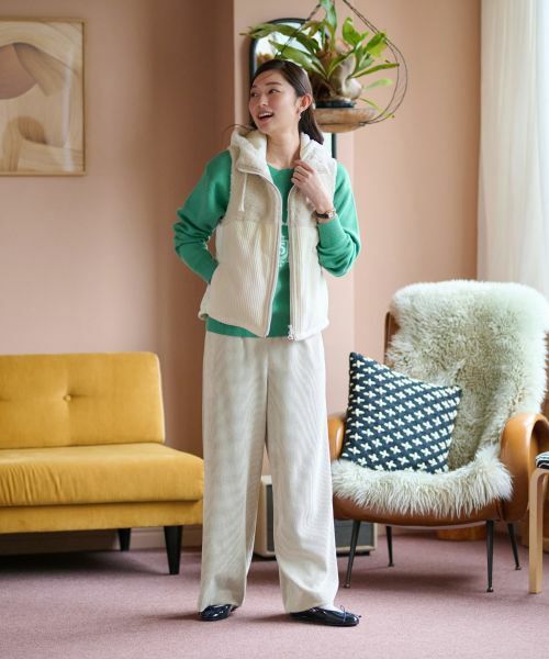 CARA O CRUZ / キャラ・オ・クルス テーラードジャケット | シープと中わたの異素材MIXベスト【LISA　CONTE】【あったか】 | 詳細8