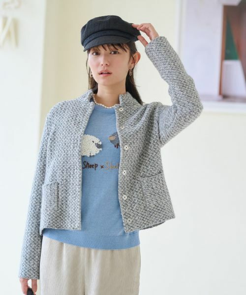 CARA O CRUZ / キャラ・オ・クルス テーラードジャケット | ニットジャケット【ANNE CLAIRE】 | 詳細7