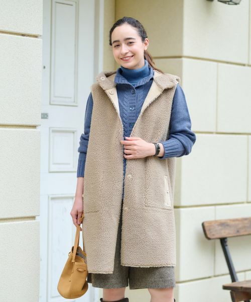 CARA O CRUZ / キャラ・オ・クルス テーラードジャケット | リバーシブルジレ【BETTA CORRADI】【あったか】 | 詳細10