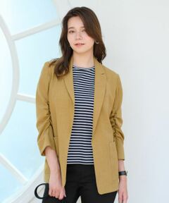 CARA O CRUZ / キャラ・オ・クルス テーラードジャケット | 洗える 袖シャーリングジャケット