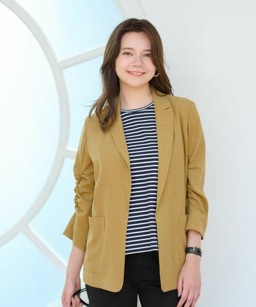 CARA O CRUZ / キャラ・オ・クルス テーラードジャケット | 洗える 袖シャーリングジャケット | 詳細15