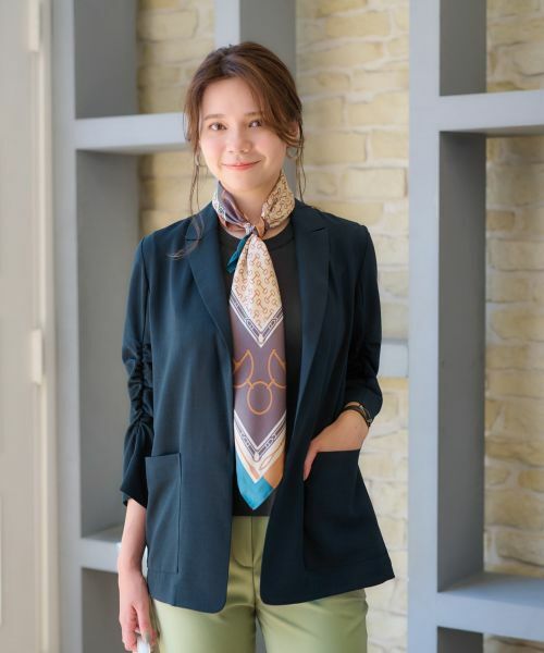 CARA O CRUZ / キャラ・オ・クルス テーラードジャケット | 洗える 袖シャーリングジャケット | 詳細4