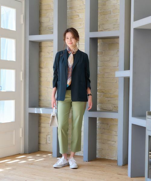 CARA O CRUZ / キャラ・オ・クルス テーラードジャケット | 洗える 袖シャーリングジャケット | 詳細6