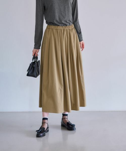 CARA O CRUZ / キャラ・オ・クルス ミニ・ひざ丈スカート | ウエストゴム ギャザーフレアスカート | 詳細12