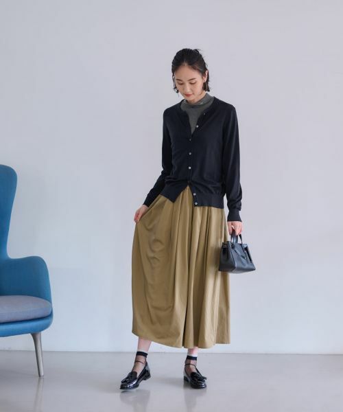 CARA O CRUZ / キャラ・オ・クルス ミニ・ひざ丈スカート | ウエストゴム ギャザーフレアスカート | 詳細21