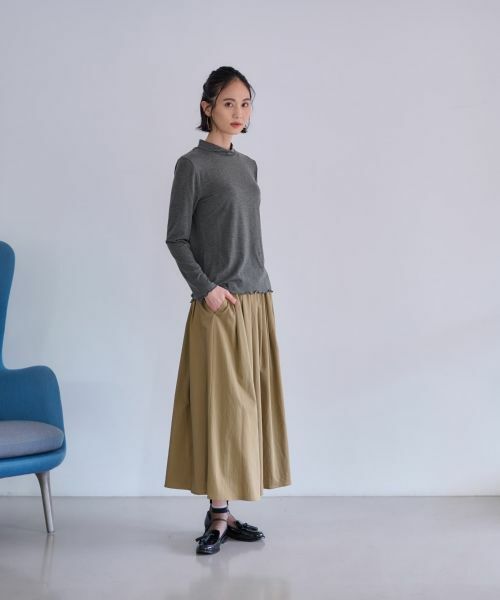 CARA O CRUZ / キャラ・オ・クルス ミニ・ひざ丈スカート | ウエストゴム ギャザーフレアスカート | 詳細25