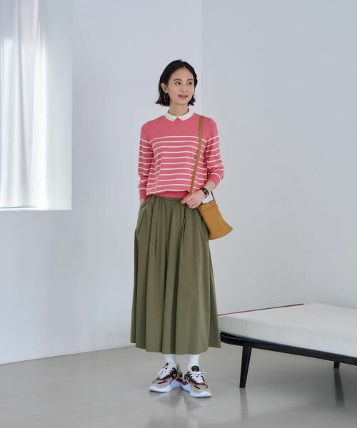 CARA O CRUZ / キャラ・オ・クルス ミニ・ひざ丈スカート | ウエストゴム ギャザーフレアスカート | 詳細4