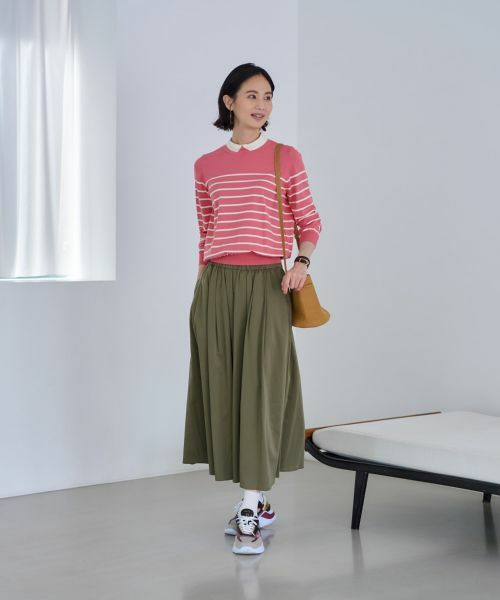 CARA O CRUZ / キャラ・オ・クルス ミニ・ひざ丈スカート | ウエストゴム ギャザーフレアスカート | 詳細8