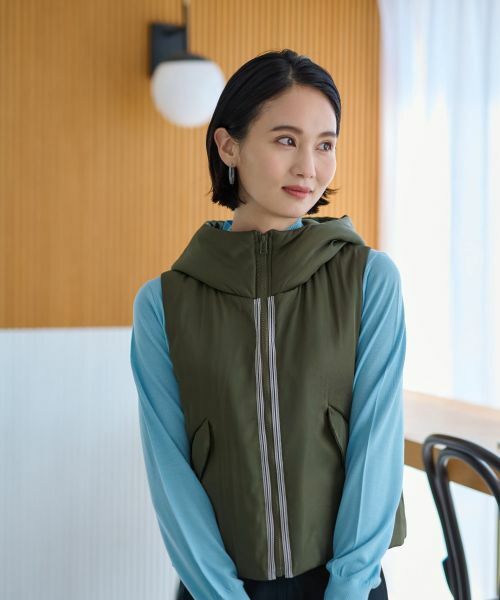 CARA O CRUZ / キャラ・オ・クルス テーラードジャケット | 【防寒】中わたフーデットベスト【あったか】 | 詳細10