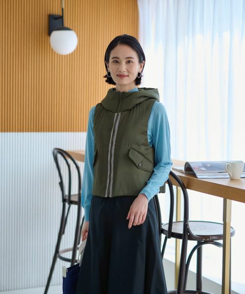 CARA O CRUZ / キャラ・オ・クルス テーラードジャケット | 【防寒】中わたフーデットベスト【あったか】 | 詳細11