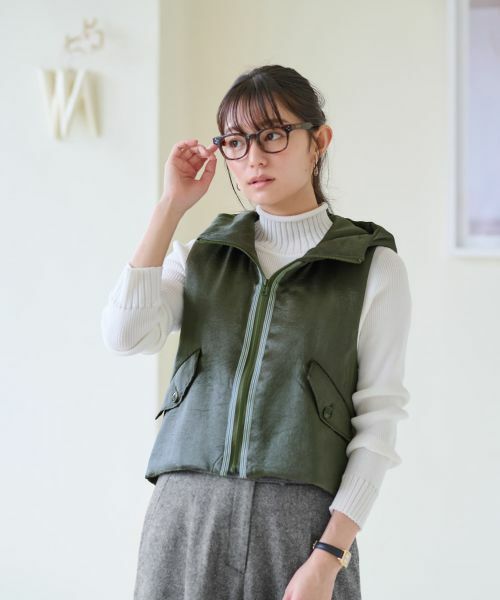 CARA O CRUZ / キャラ・オ・クルス テーラードジャケット | 【防寒】中わたフーデットベスト【あったか】 | 詳細17