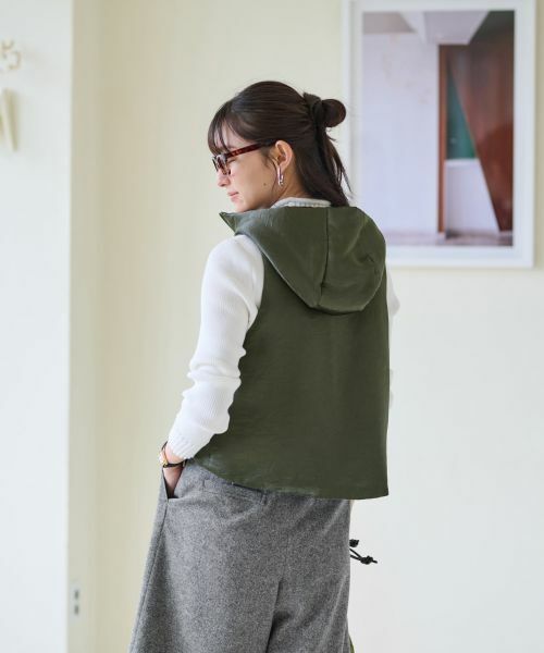 CARA O CRUZ / キャラ・オ・クルス テーラードジャケット | 【防寒】中わたフーデットベスト【あったか】 | 詳細18