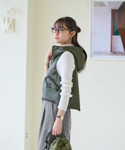 CARA O CRUZ / キャラ・オ・クルス テーラードジャケット | 【防寒】中わたフーデットベスト【あったか】 | 詳細19