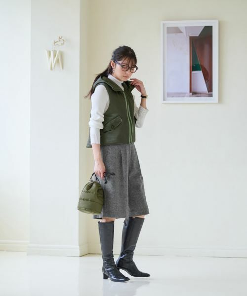 CARA O CRUZ / キャラ・オ・クルス テーラードジャケット | 【防寒】中わたフーデットベスト【あったか】 | 詳細22