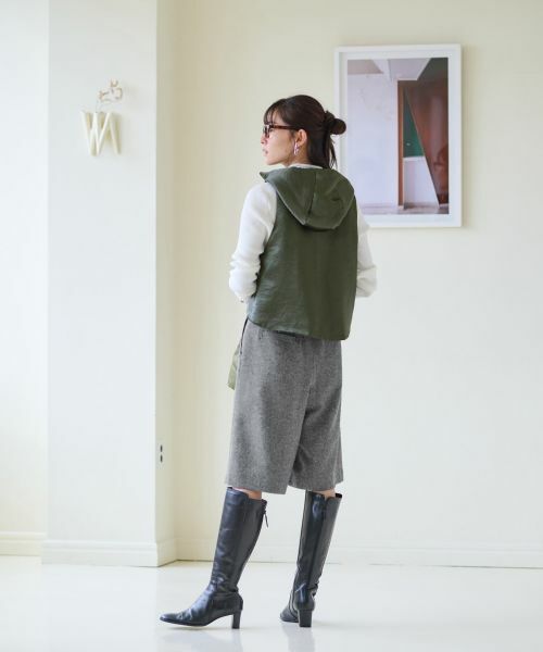 CARA O CRUZ / キャラ・オ・クルス テーラードジャケット | 【防寒】中わたフーデットベスト【あったか】 | 詳細25