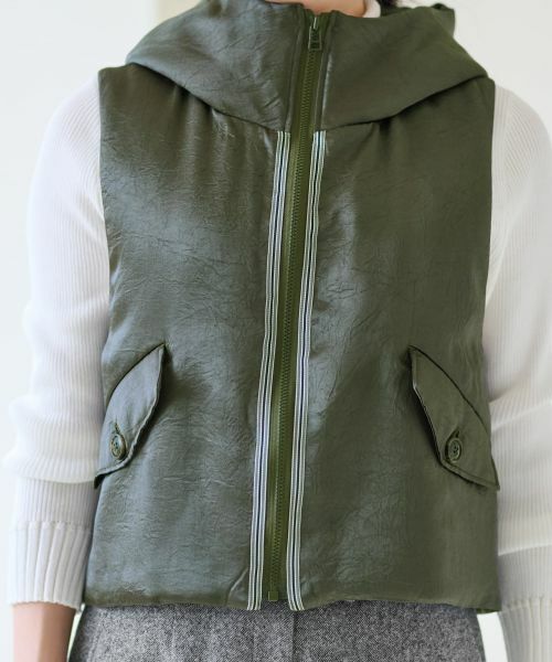 CARA O CRUZ / キャラ・オ・クルス テーラードジャケット | 【防寒】中わたフーデットベスト【あったか】 | 詳細27