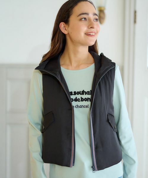 CARA O CRUZ / キャラ・オ・クルス テーラードジャケット | 【防寒】中わたフーデットベスト【あったか】 | 詳細3