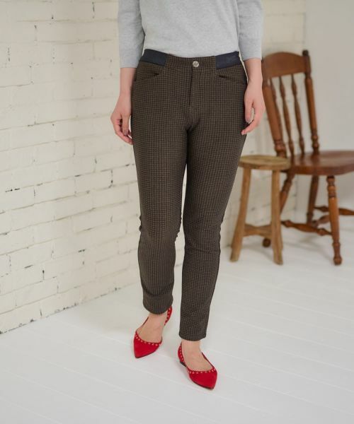 CARA O CRUZ / キャラ・オ・クルス その他パンツ | 【あったか】ウエストゴム千鳥格子柄パンツ | 詳細16