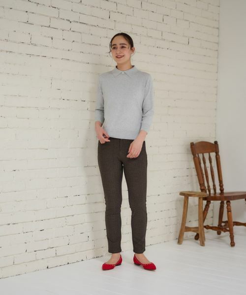 CARA O CRUZ / キャラ・オ・クルス その他パンツ | 【あったか】ウエストゴム千鳥格子柄パンツ | 詳細22