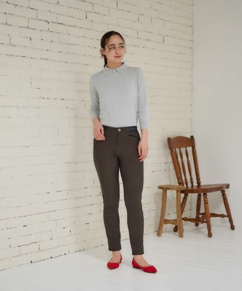 CARA O CRUZ / キャラ・オ・クルス その他パンツ | 【あったか】ウエストゴム千鳥格子柄パンツ | 詳細26