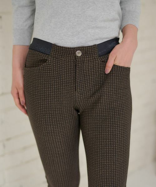 CARA O CRUZ / キャラ・オ・クルス その他パンツ | 【あったか】ウエストゴム千鳥格子柄パンツ | 詳細30