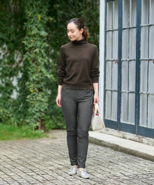 CARA O CRUZ / キャラ・オ・クルス その他パンツ | 【あったか】ウエストゴム千鳥格子柄パンツ | 詳細4