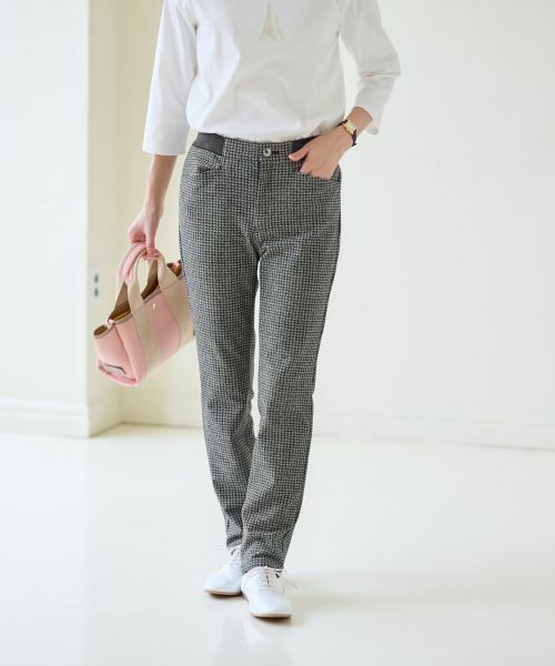 CARA O CRUZ / キャラ・オ・クルス その他パンツ | 【あったか】ウエストゴム千鳥格子柄パンツ | 詳細9